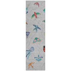 Machine Washable Indoor/Outdoor Chantille ACN2659 Gray 2'3" x 7'6" Runner Rug