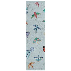 Machine Washable Indoor/Outdoor Chantille ACN2659 Blue 2'3" x 7'6" Runner Rug