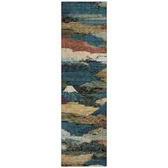 Machine Washable Indoor/Outdoor Chantille ACN2660 Black 2'3" x 7'6" Runner Rug