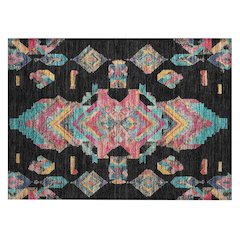 Machine Washable Indoor/Outdoor Chantille ACN2661 Black 1'8" x 2'6" Rug