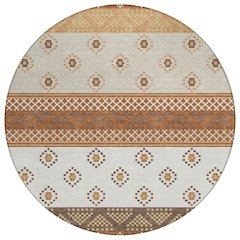 Machine Washable Indoor/Outdoor Chantille ACN2662 Orange 8' x 8' Round Rug