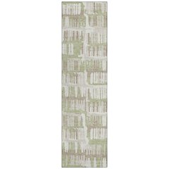 Machine Washable Indoor/Outdoor Chantille ACN2663 Green 2'3" x 7'6" Runner Rug