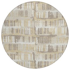 Machine Washable Indoor/Outdoor Chantille ACN2663 Brown 8' x 8' Round Rug