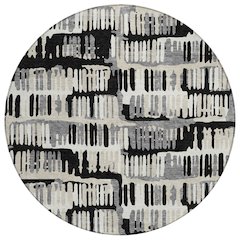 Machine Washable Indoor/Outdoor Chantille ACN2663 Black 8' x 8' Round Rug