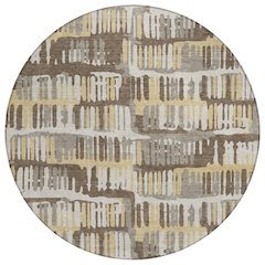 Machine Washable Indoor/Outdoor Chantille ACN2663 Brown 8' x 8' Round Rug