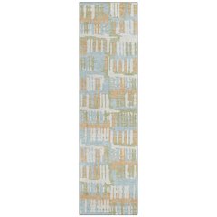 Machine Washable Indoor/Outdoor Chantille ACN2663 Blue 2'3" x 7'6" Runner Rug