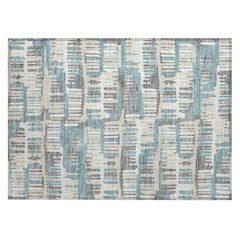 Machine Washable Indoor/Outdoor Chantille ACN2663 Teal 1'8" x 2'6" Rug
