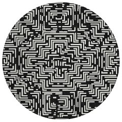 Machine Washable Indoor/Outdoor Chantille ACN2664 Black 8' x 8' Round Rug