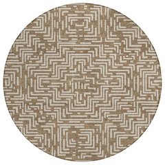 Machine Washable Indoor/Outdoor Chantille ACN2664 Brown 8' x 8' Round Rug