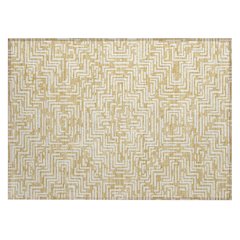 Machine Washable Indoor/Outdoor Chantille ACN2664 Gold 1'8" x 2'6" Rug