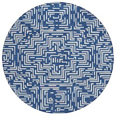 Machine Washable Indoor/Outdoor Chantille ACN2664 Blue 8' x 8' Round Rug