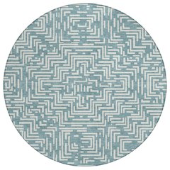 Machine Washable Indoor/Outdoor Chantille ACN2664 Teal 8' x 8' Round Rug
