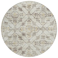 Machine Washable Indoor/Outdoor Chantille ACN2665 Brown 8' x 8' Round Rug