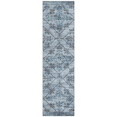 Machine Washable Indoor/Outdoor Chantille ACN2665 Blue 2'3" x 7'6" Runner Rug
