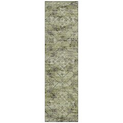Machine Washable Indoor/Outdoor Chantille ACN2665 Green 2'3" x 7'6" Runner Rug