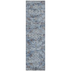 Machine Washable Indoor/Outdoor Chantille ACN2665 Blue 2'3" x 7'6" Runner Rug