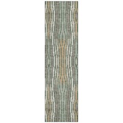 Machine Washable Indoor/Outdoor Chantille ACN2666 Green 2'3" x 7'6" Runner Rug