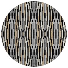 Machine Washable Indoor/Outdoor Chantille ACN2666 Black 8' x 8' Round Rug