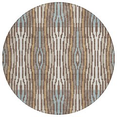 Machine Washable Indoor/Outdoor Chantille ACN2666 Brown 8' x 8' Round Rug