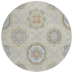 Machine Washable Indoor/Outdoor Chantille ACN2667 Brown 8' x 8' Round Rug
