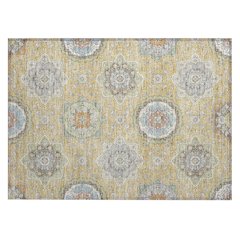 Machine Washable Indoor/Outdoor Chantille ACN2667 Gold 1'8" x 2'6" Rug
