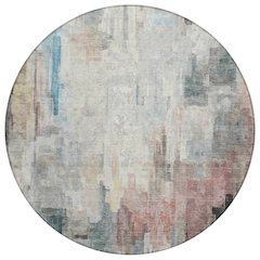 Machine Washable Indoor/Outdoor Chantille ACN2668 Ivory 8' x 8' Round Rug