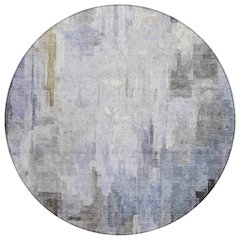 Machine Washable Indoor/Outdoor Chantille ACN2668 Purple 8' x 8' Round Rug