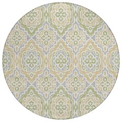 Machine Washable Indoor/Outdoor Chantille ACN2669 Green 8' x 8' Round Rug