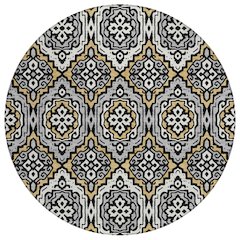 Machine Washable Indoor/Outdoor Chantille ACN2669 Black 8' x 8' Round Rug