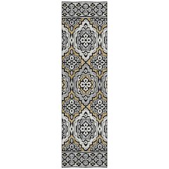 Machine Washable Indoor/Outdoor Chantille ACN2669 Black 2'3" x 7'6" Runner Rug