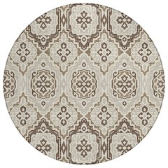 Machine Washable Indoor/Outdoor Chantille ACN2669 Brown 8' x 8' Round Rug