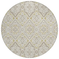 Machine Washable Indoor/Outdoor Chantille ACN2669 Ivory 8' x 8' Round Rug