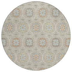 Machine Washable Indoor/Outdoor Chantille ACN2670 Brown 8' x 8' Round Rug
