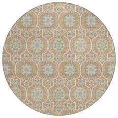 Machine Washable Indoor/Outdoor Chantille ACN2670 Orange 8' x 8' Round Rug