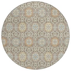 Machine Washable Indoor/Outdoor Chantille ACN2670 Brown 8' x 8' Round Rug