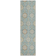 Machine Washable Indoor/Outdoor Chantille ACN2670 Teal 2'3" x 7'6" Runner Rug