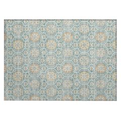 Machine Washable Indoor/Outdoor Chantille ACN2670 Teal 1'8" x 2'6" Rug