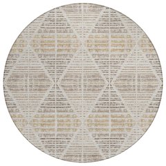 Machine Washable Indoor/Outdoor Chantille ACN2671 Brown 8' x 8' Round Rug