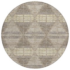 Machine Washable Indoor/Outdoor Chantille ACN2671 Brown 8' x 8' Round Rug