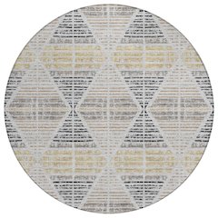 Machine Washable Indoor/Outdoor Chantille ACN2671 Gray 8' x 8' Round Rug