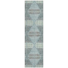Machine Washable Indoor/Outdoor Chantille ACN2671 Teal 2'3" x 7'6" Runner Rug