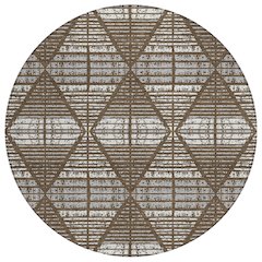 Machine Washable Indoor/Outdoor Chantille ACN2672 Brown 8' x 8' Round Rug