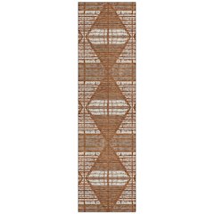 Machine Washable Indoor/Outdoor Chantille ACN2672 Orange 2'3" x 7'6" Runner Rug