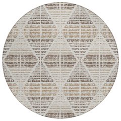 Machine Washable Indoor/Outdoor Chantille ACN2672 Ivory 8' x 8' Round Rug
