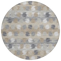 Machine Washable Indoor/Outdoor Chantille ACN2673 Brown 8' x 8' Round Rug