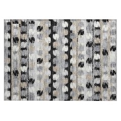Machine Washable Indoor/Outdoor Chantille ACN2673 Black 1'8" x 2'6" Rug