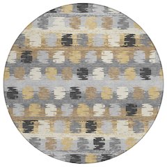 Machine Washable Indoor/Outdoor Chantille ACN2673 Gray 8' x 8' Round Rug