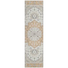 Machine Washable Indoor/Outdoor Chantille ACN2674 Orange 2'3" x 7'6" Runner Rug