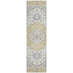 Machine Washable Indoor/Outdoor Chantille ACN2674 Gold 2'3" x 7'6" Runner Rug