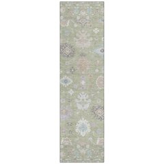 Machine Washable Indoor/Outdoor Chantille ACN2675 Green 2'3" x 7'6" Runner Rug